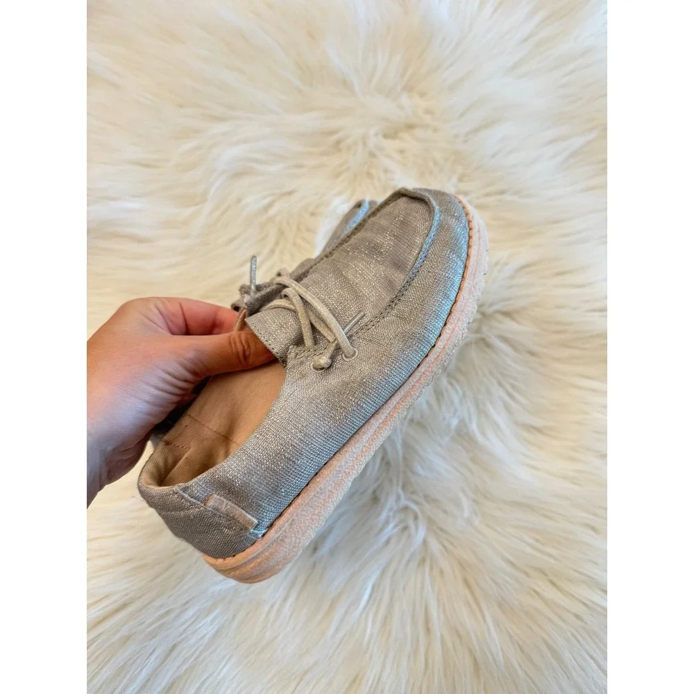 Hey dude Wendy sparkling silver peach size 13‎